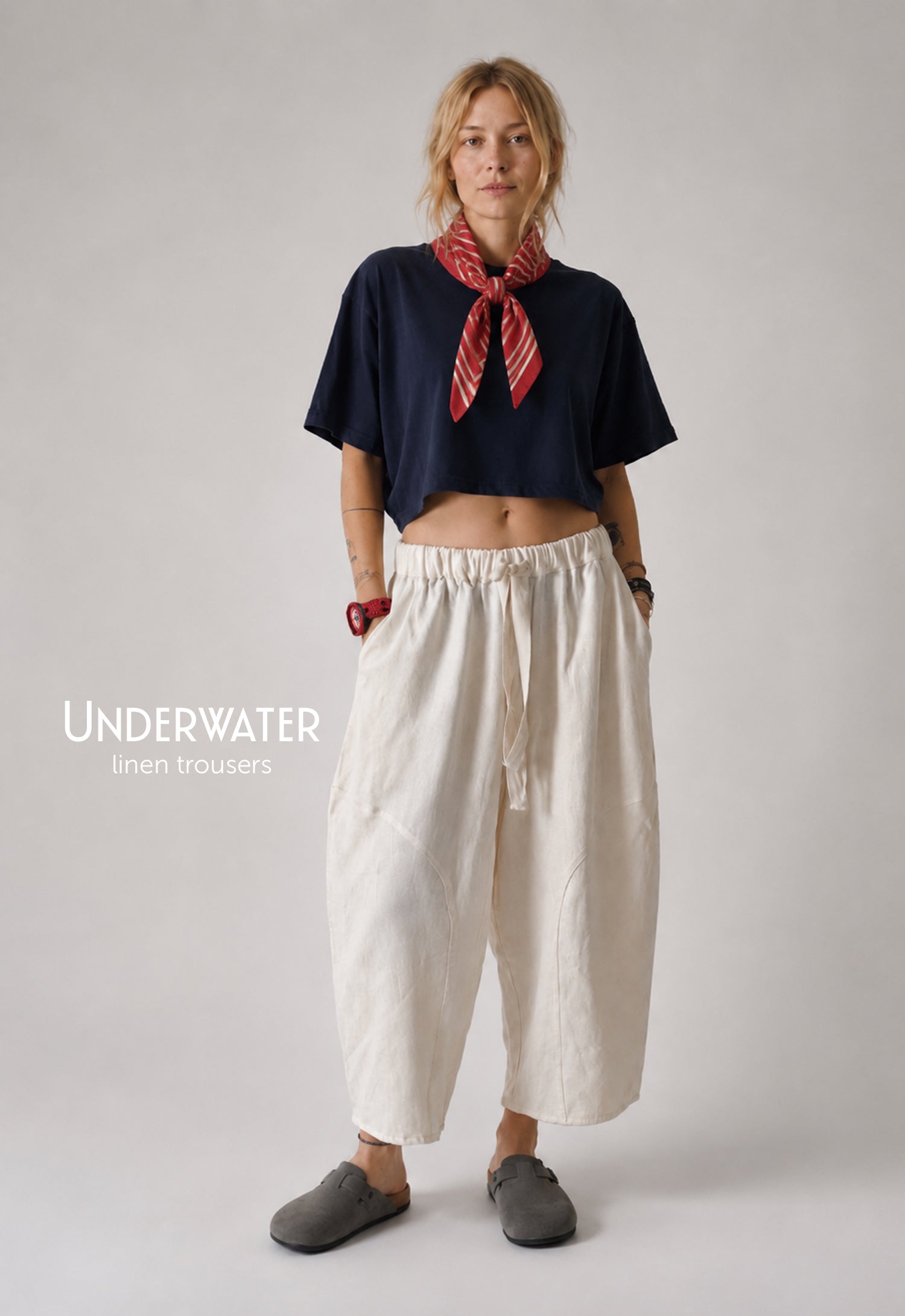 UNDERWATER LINEN TROUSERS