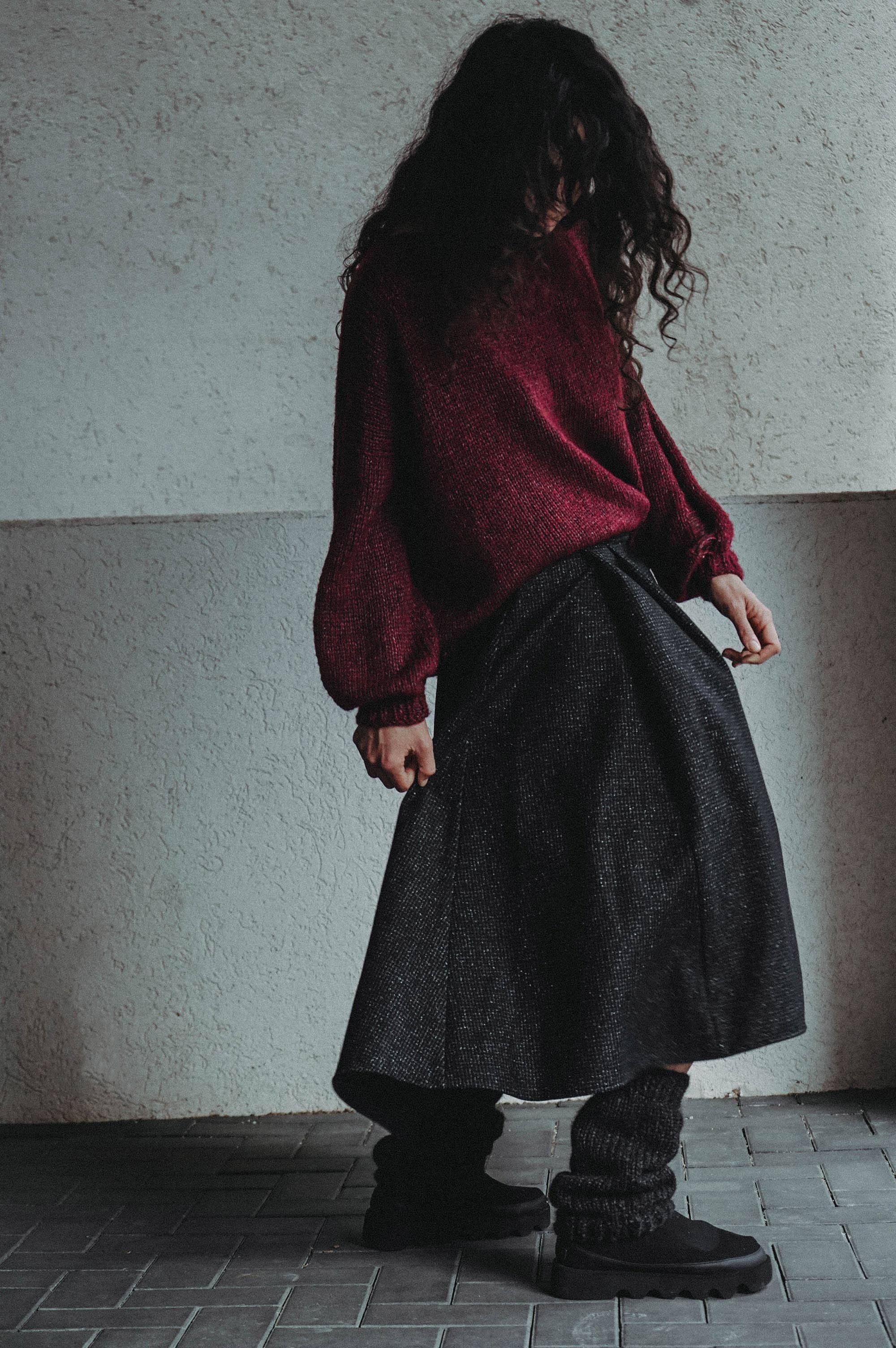 Autumn Leaves Wool Skirt