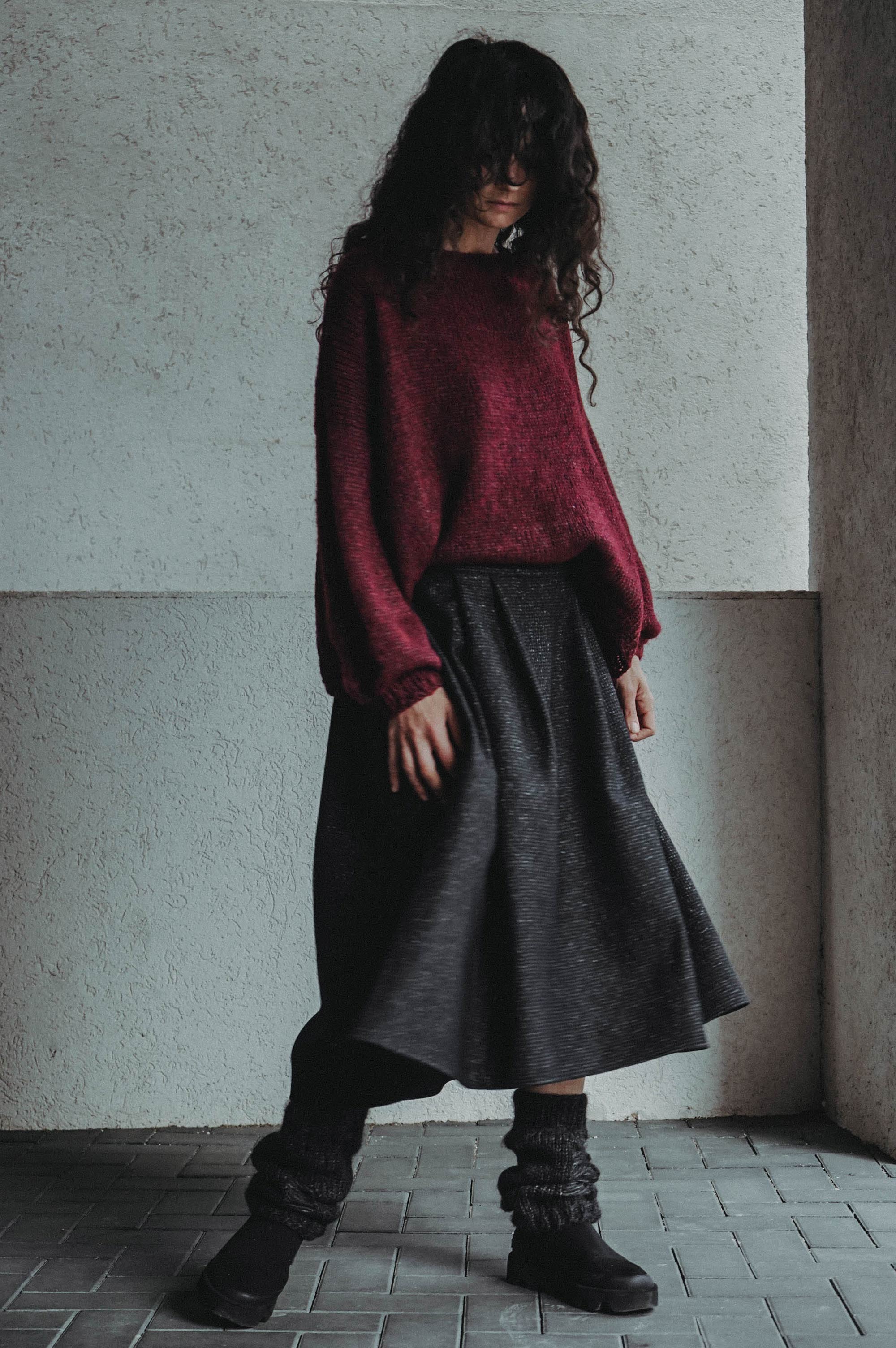 Autumn Leaves Wool Skirt