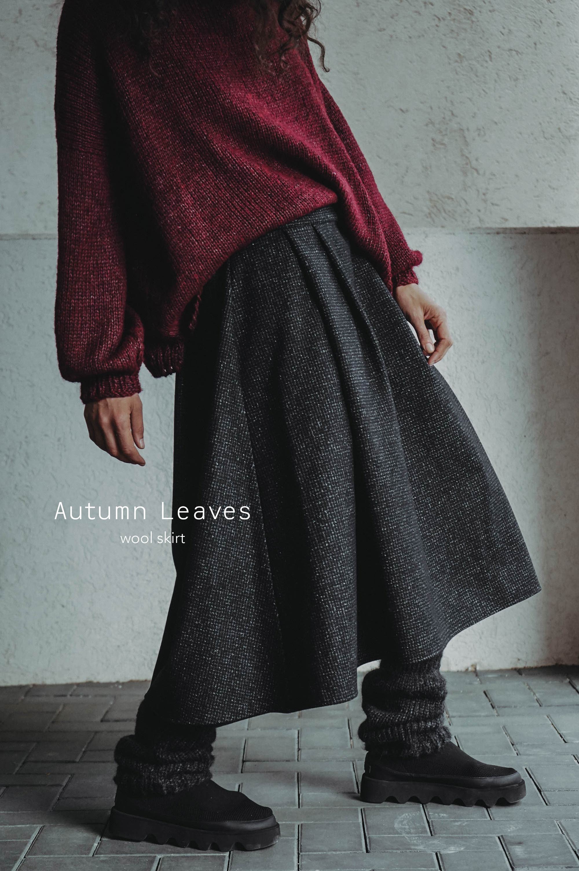 Autumn Leaves Wool Skirt
