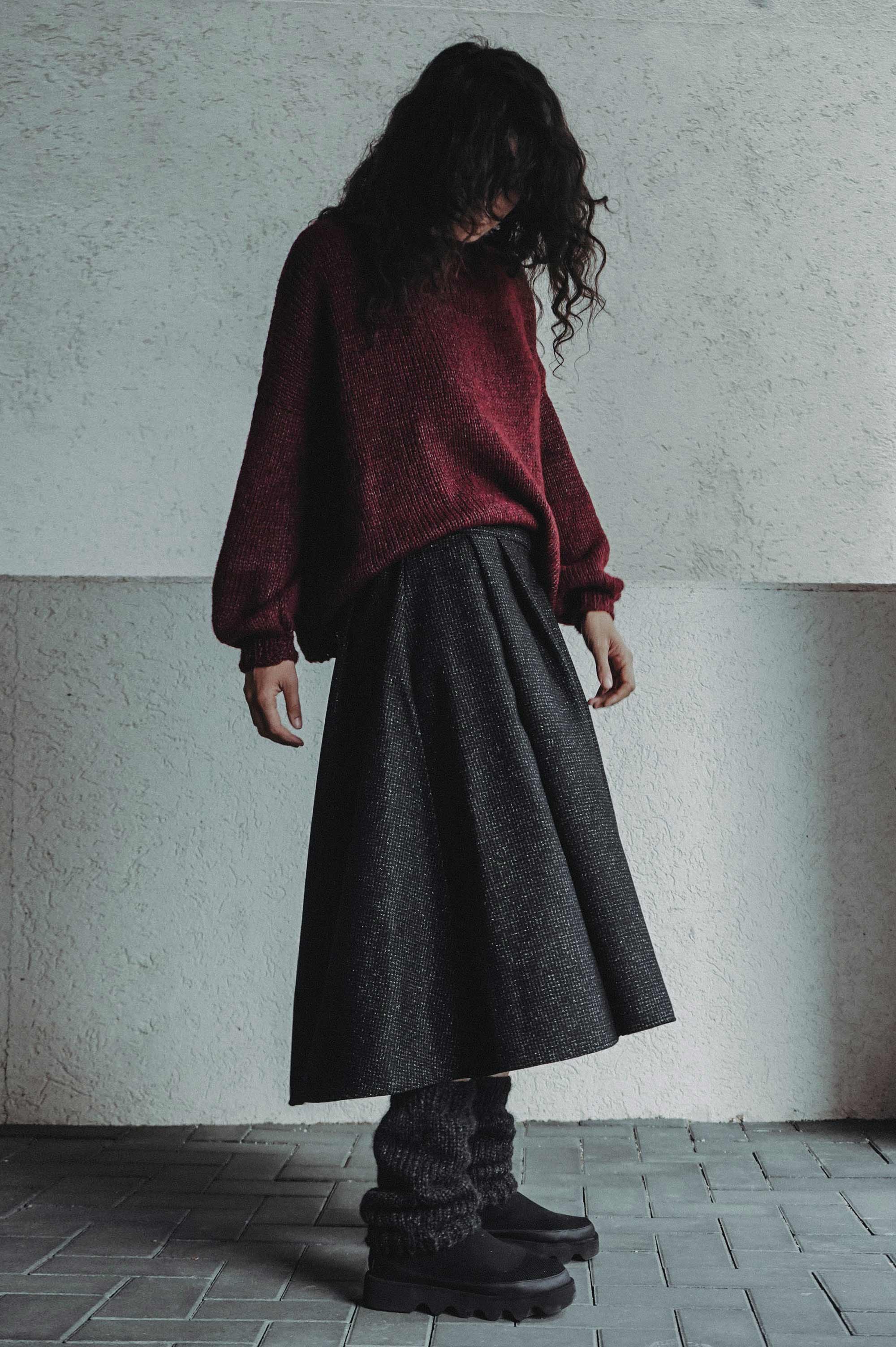 Autumn Leaves Wool Skirt