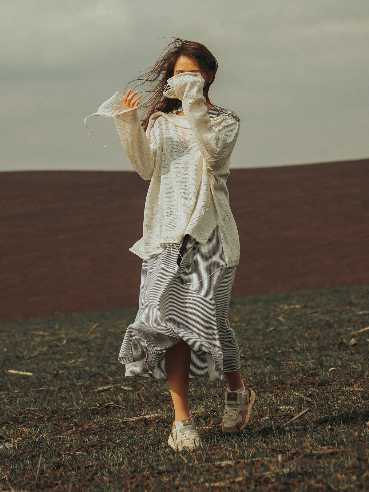 Nomad Breeze Hand knitted linen top