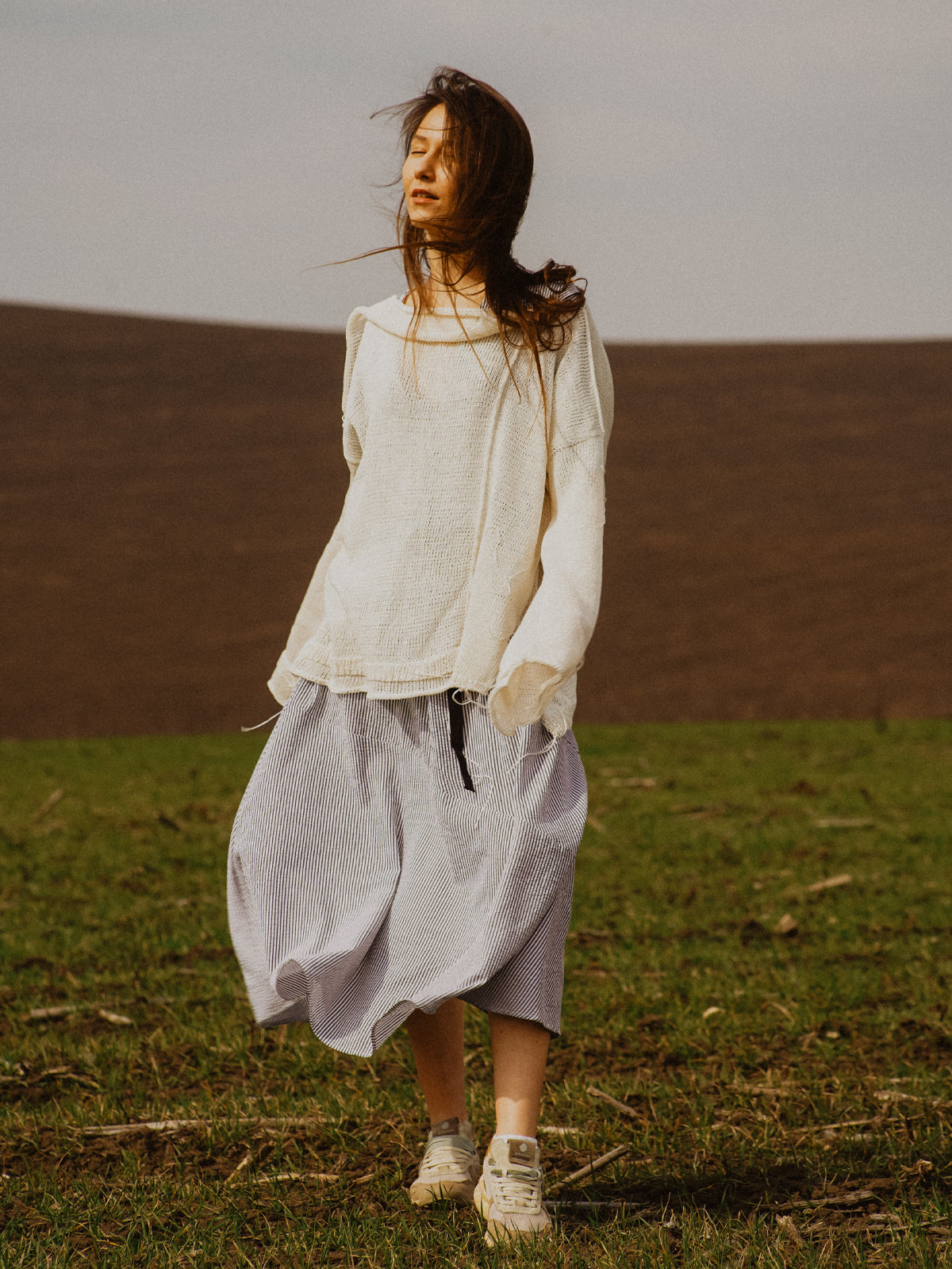 Nomad Breeze Hand knitted linen top