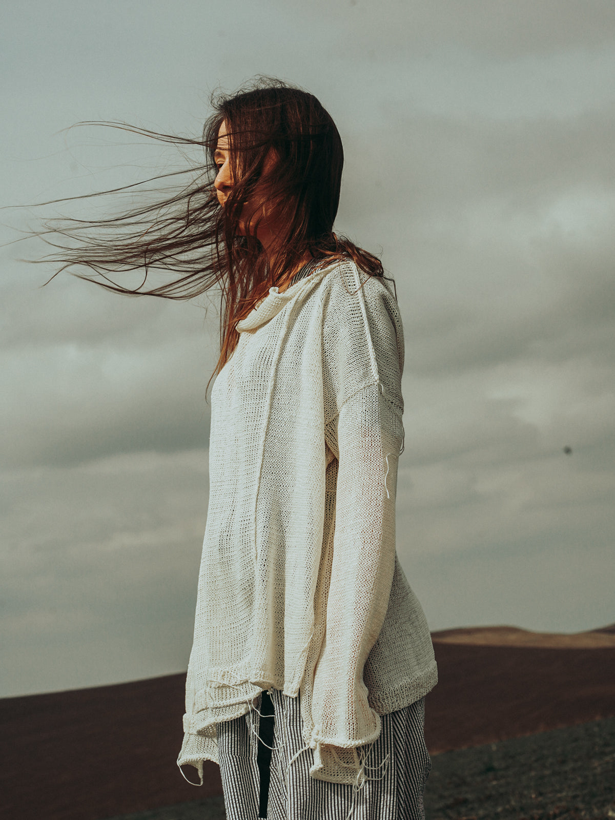 Nomad Breeze Hand knitted linen top