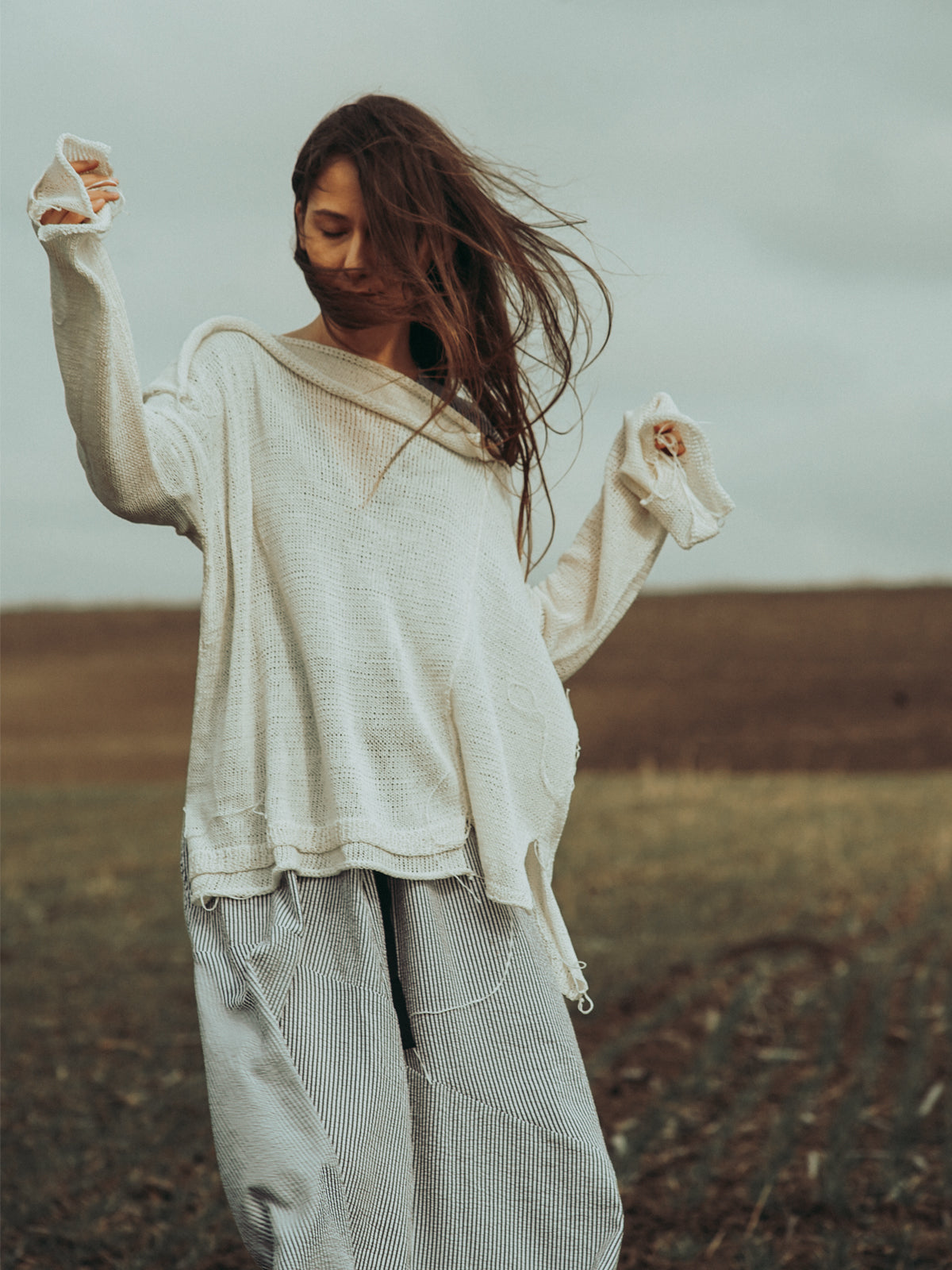 Nomad Breeze Hand knitted linen top