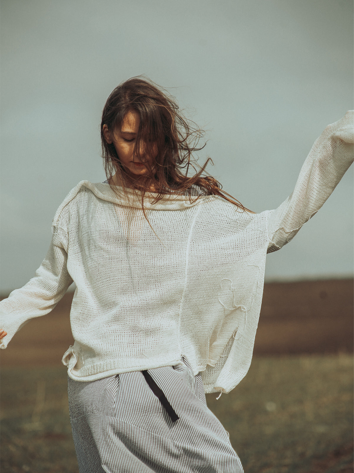 Nomad Breeze Hand knitted linen top