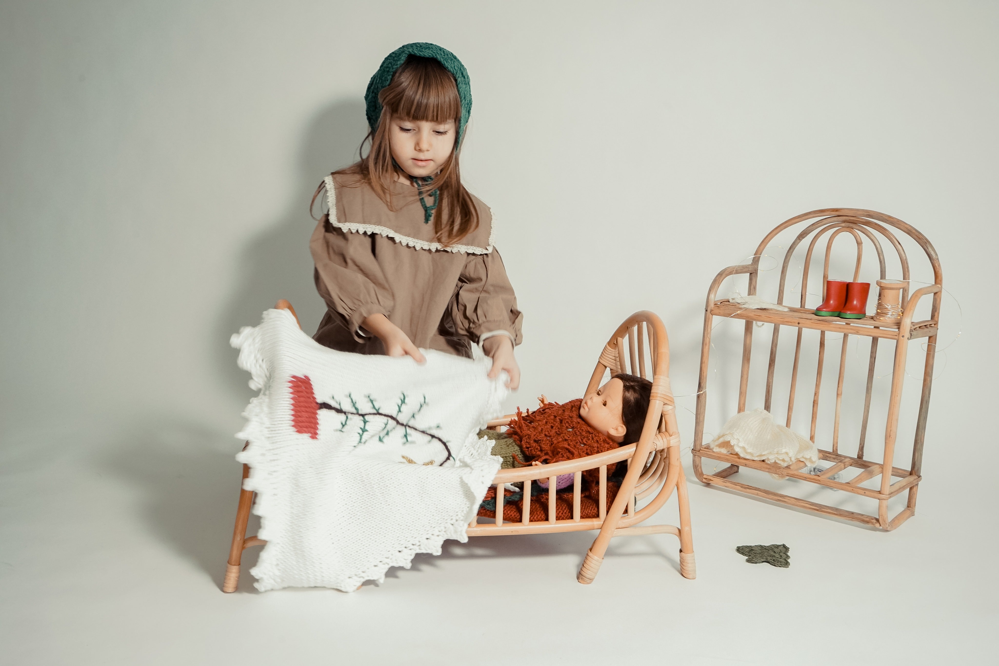 Christmas Hand Crochet Dolls Blanket