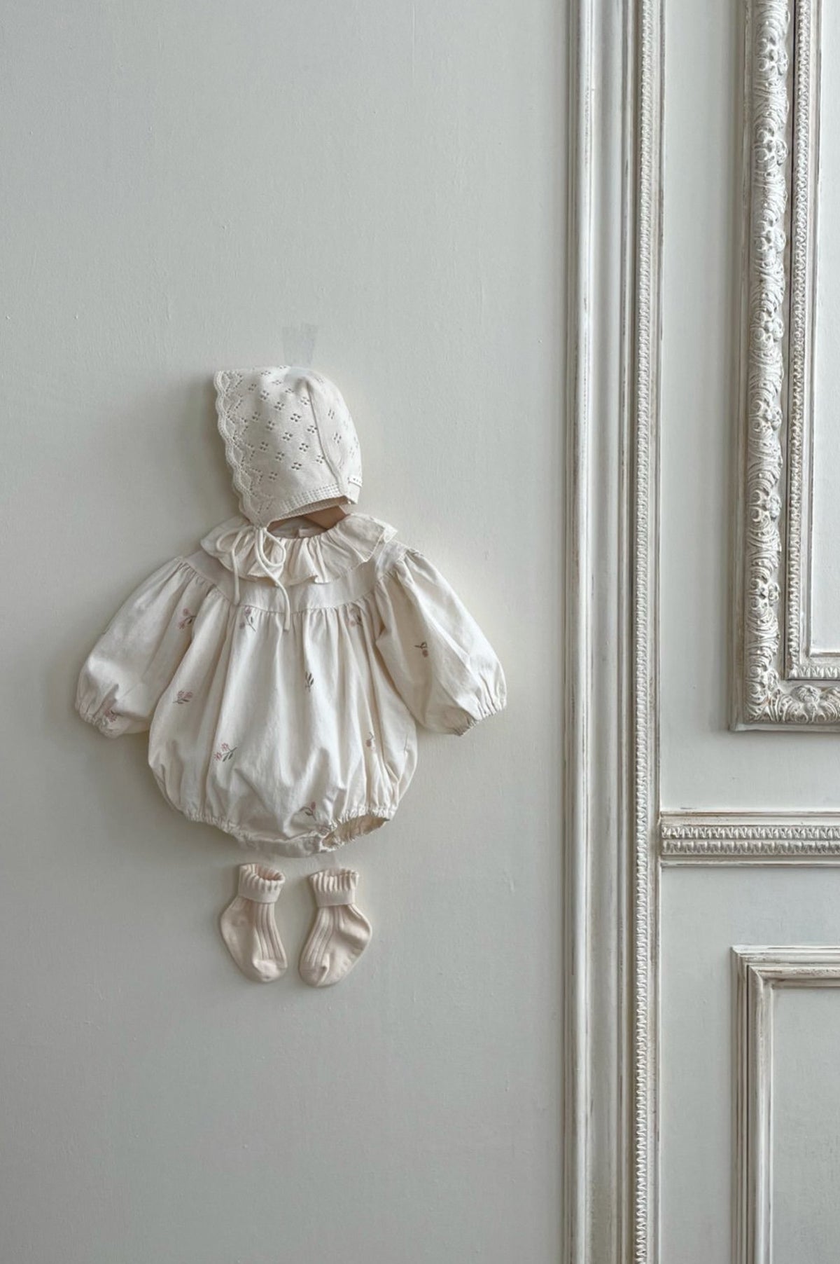 Embroidered Ruffle Romper