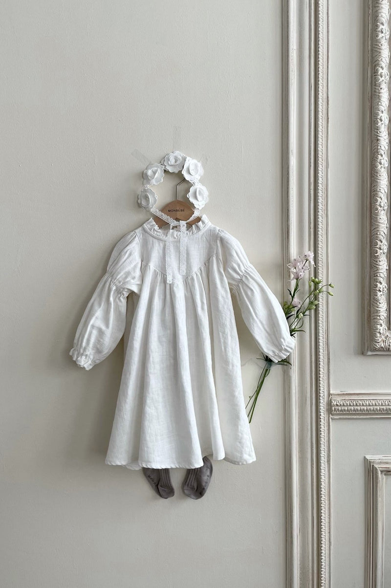 Leah Dress (White Linen)