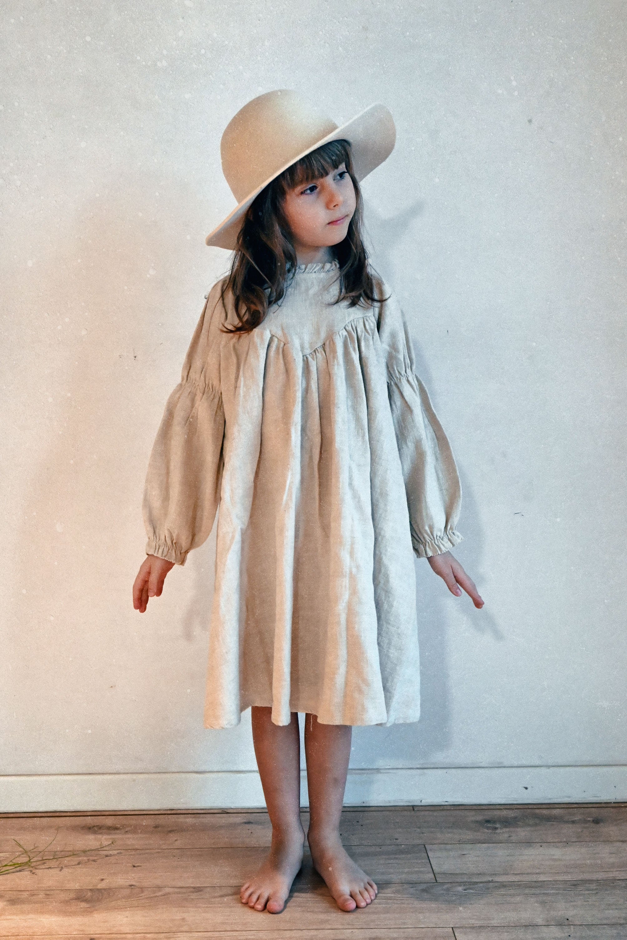 Leah Dress (Beige Linen)