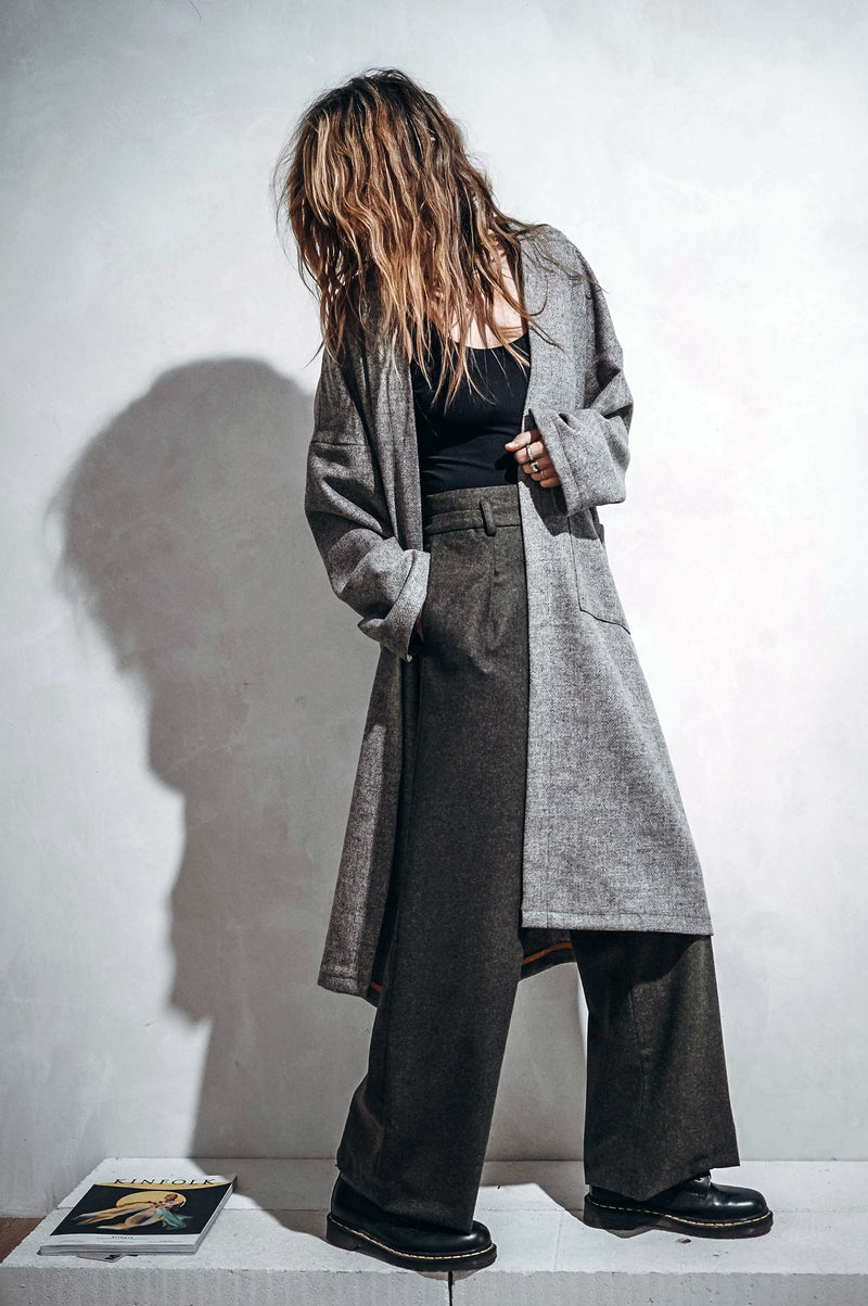 Mixed Shadows Wool Trench