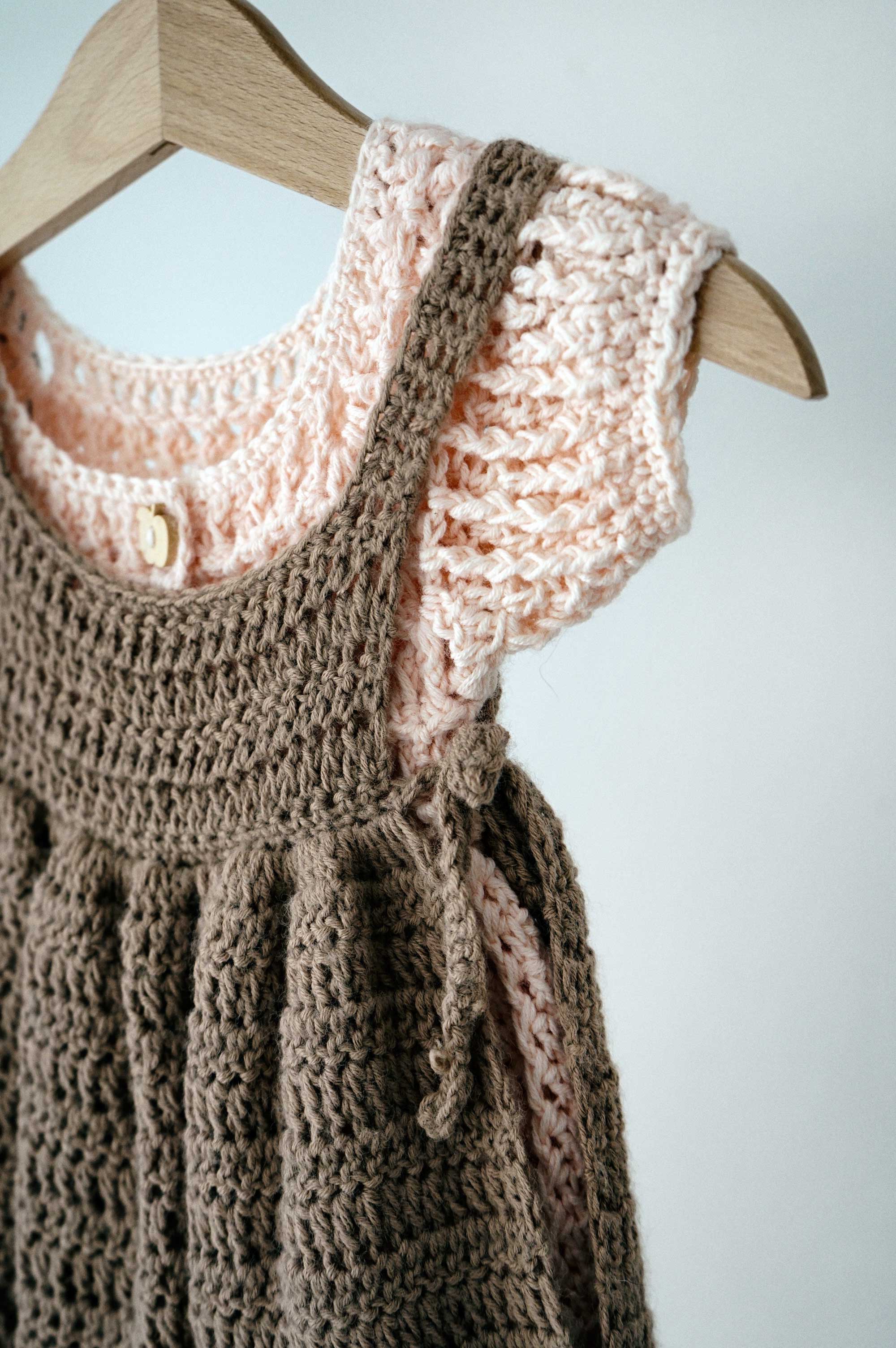Hand crochet dress & apron