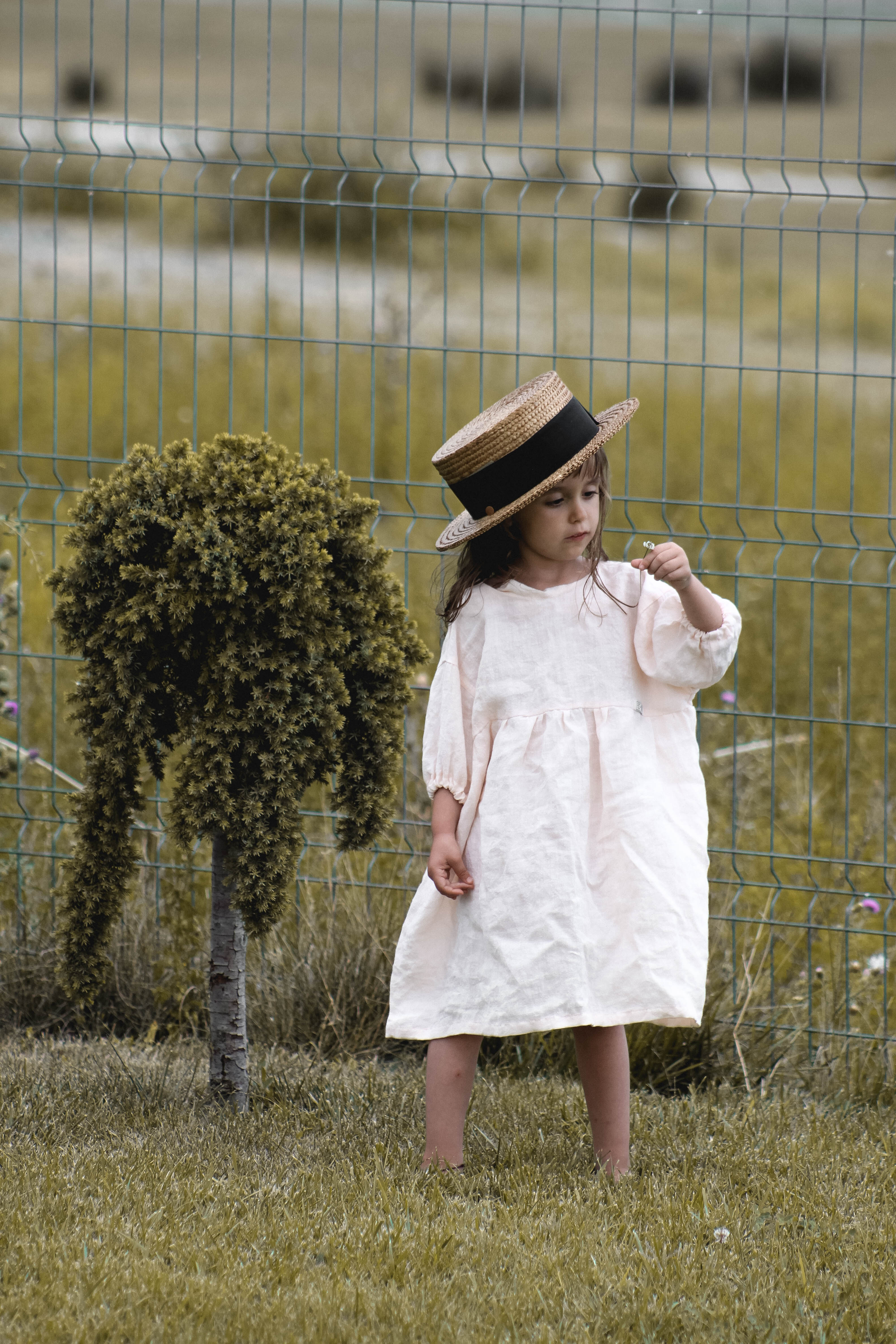 Dusty sand linen dress