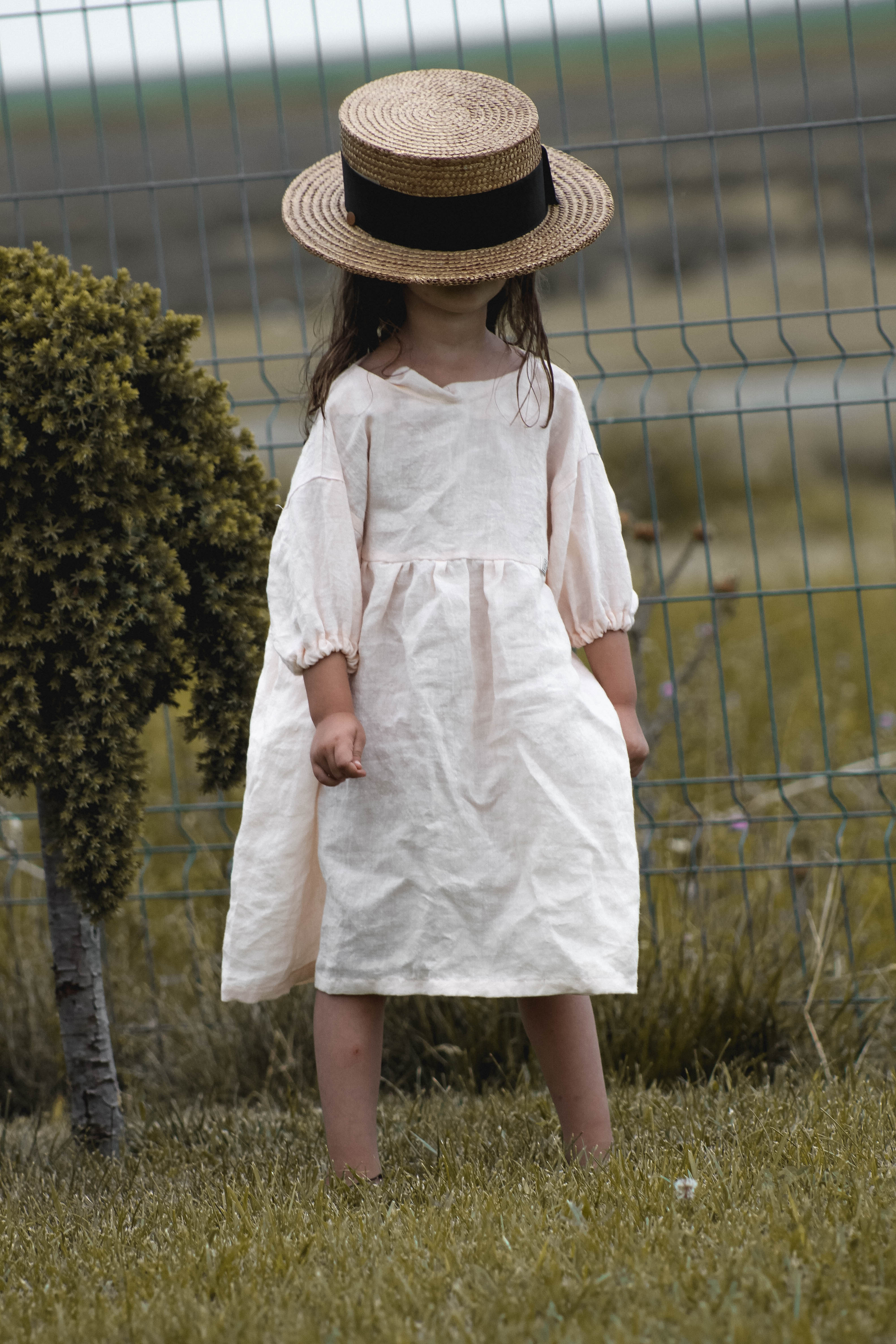 Dusty sand linen dress