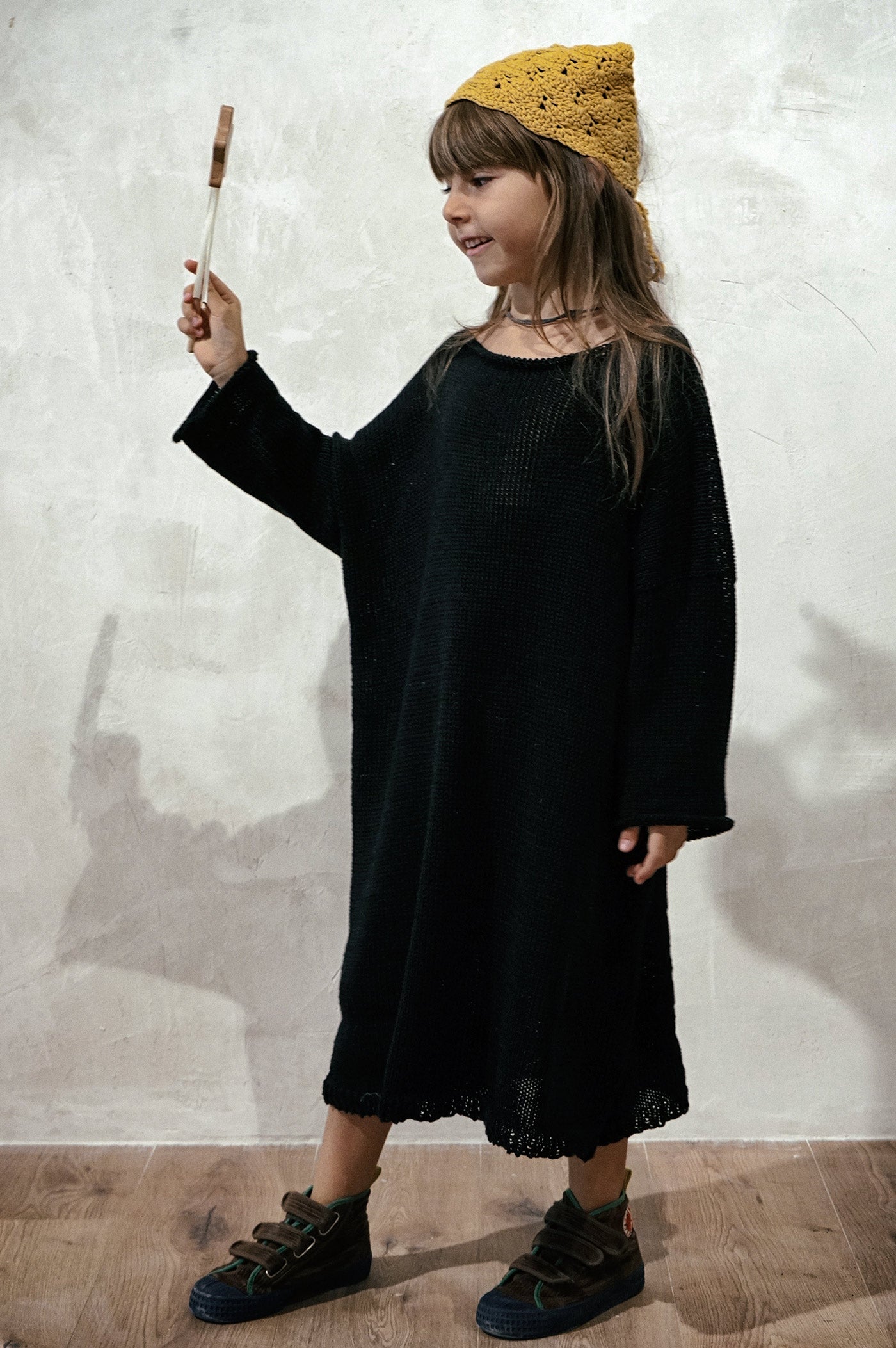 Hand knitted cotton dress