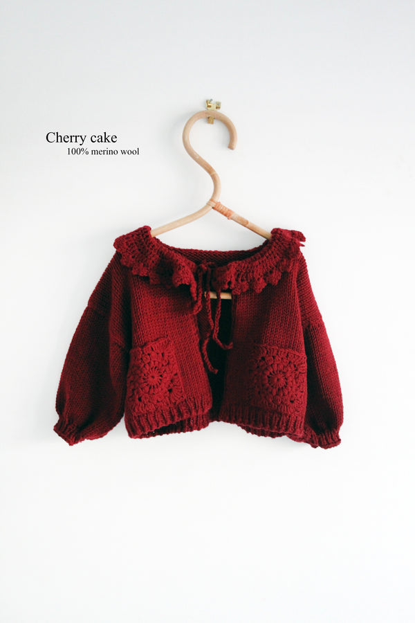Cherry love merino cardigan