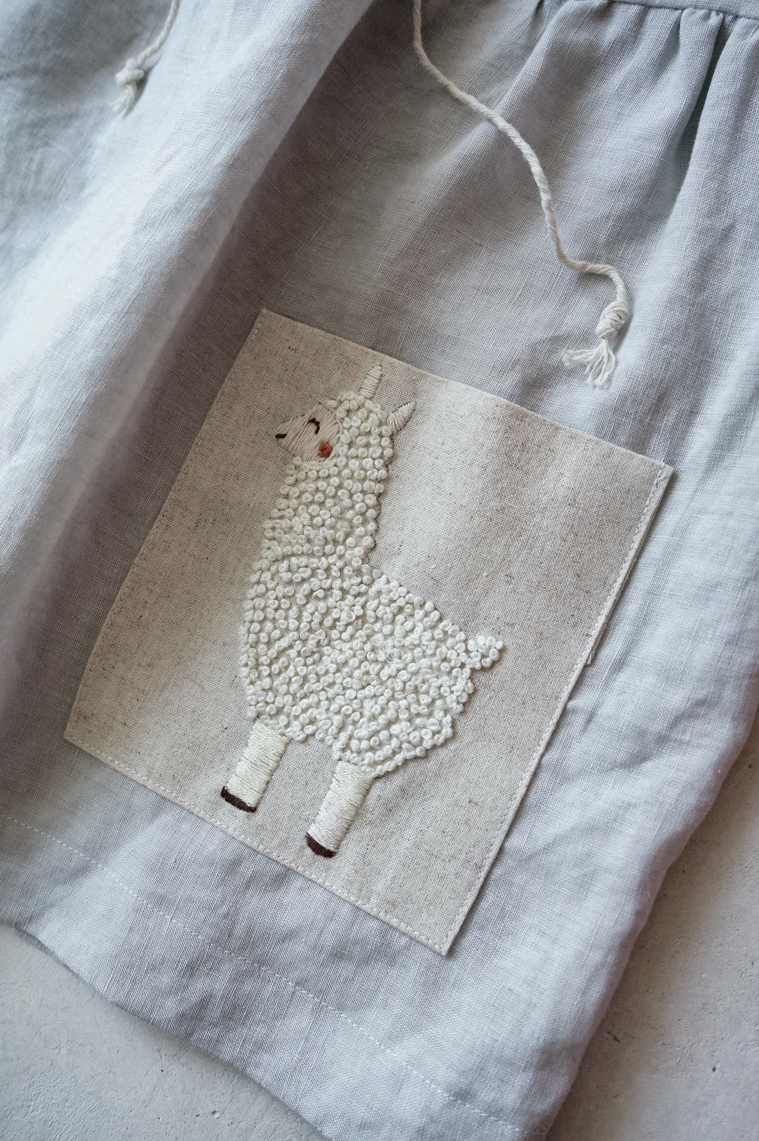 Sheep Hand made linen skirt