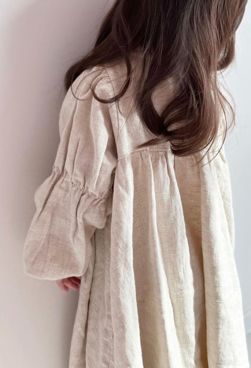 Leah Dress (Beige Linen)