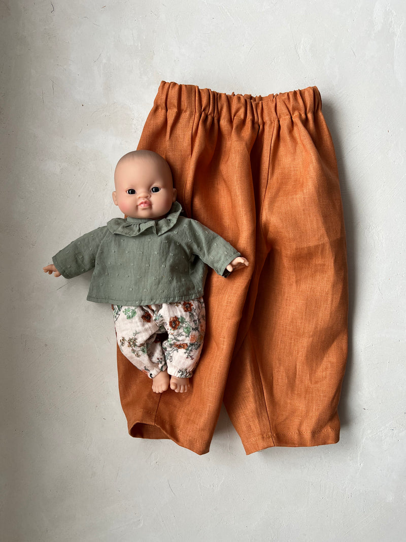 Orange linen pants