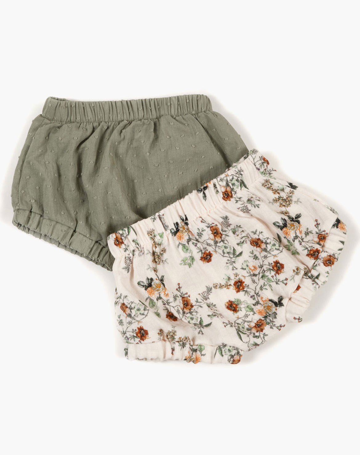 Poetic et plumetis Vert amande baby bloomers