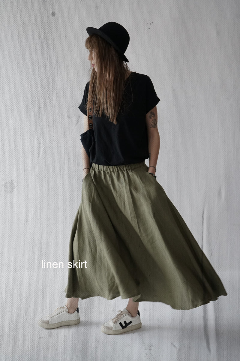 Organic linen skirt