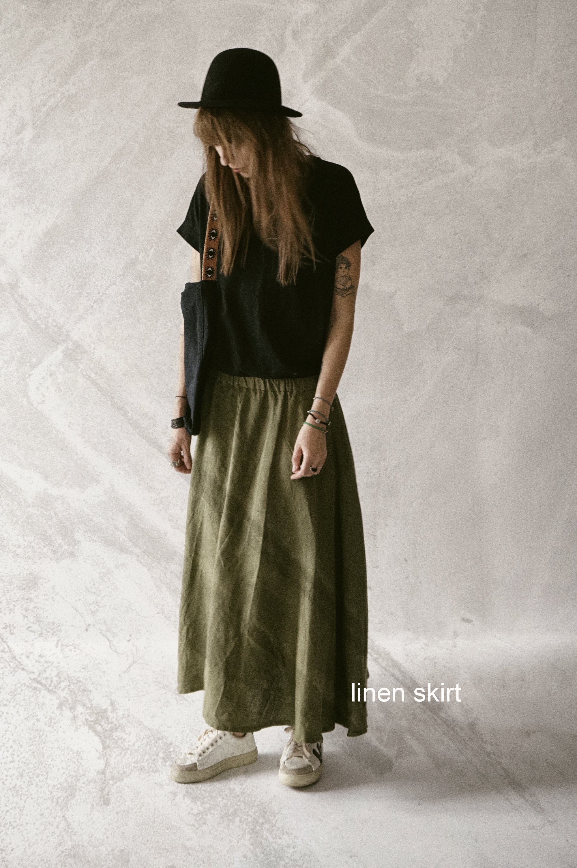 Organic linen skirt
