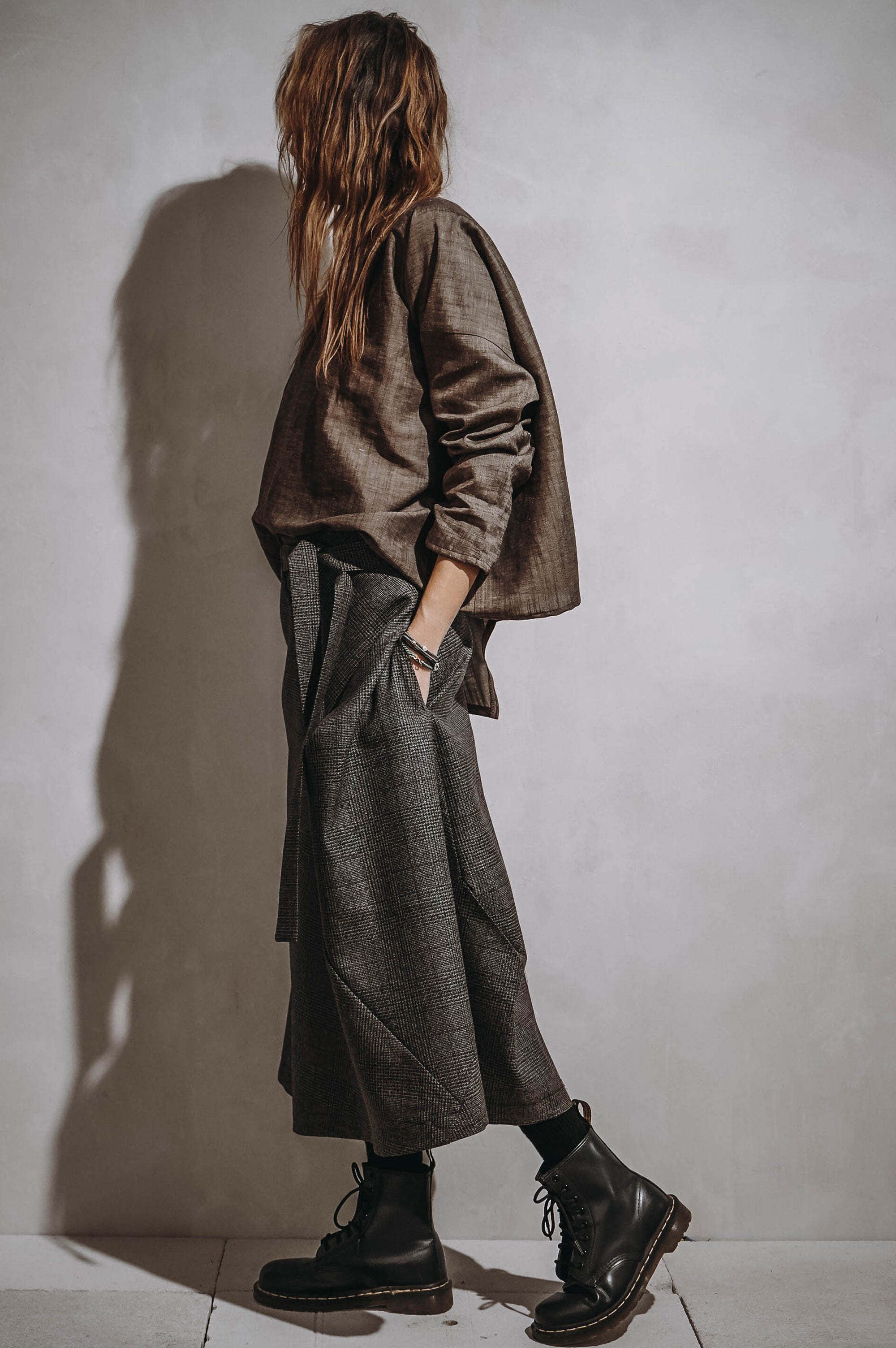 So she says wool skirt