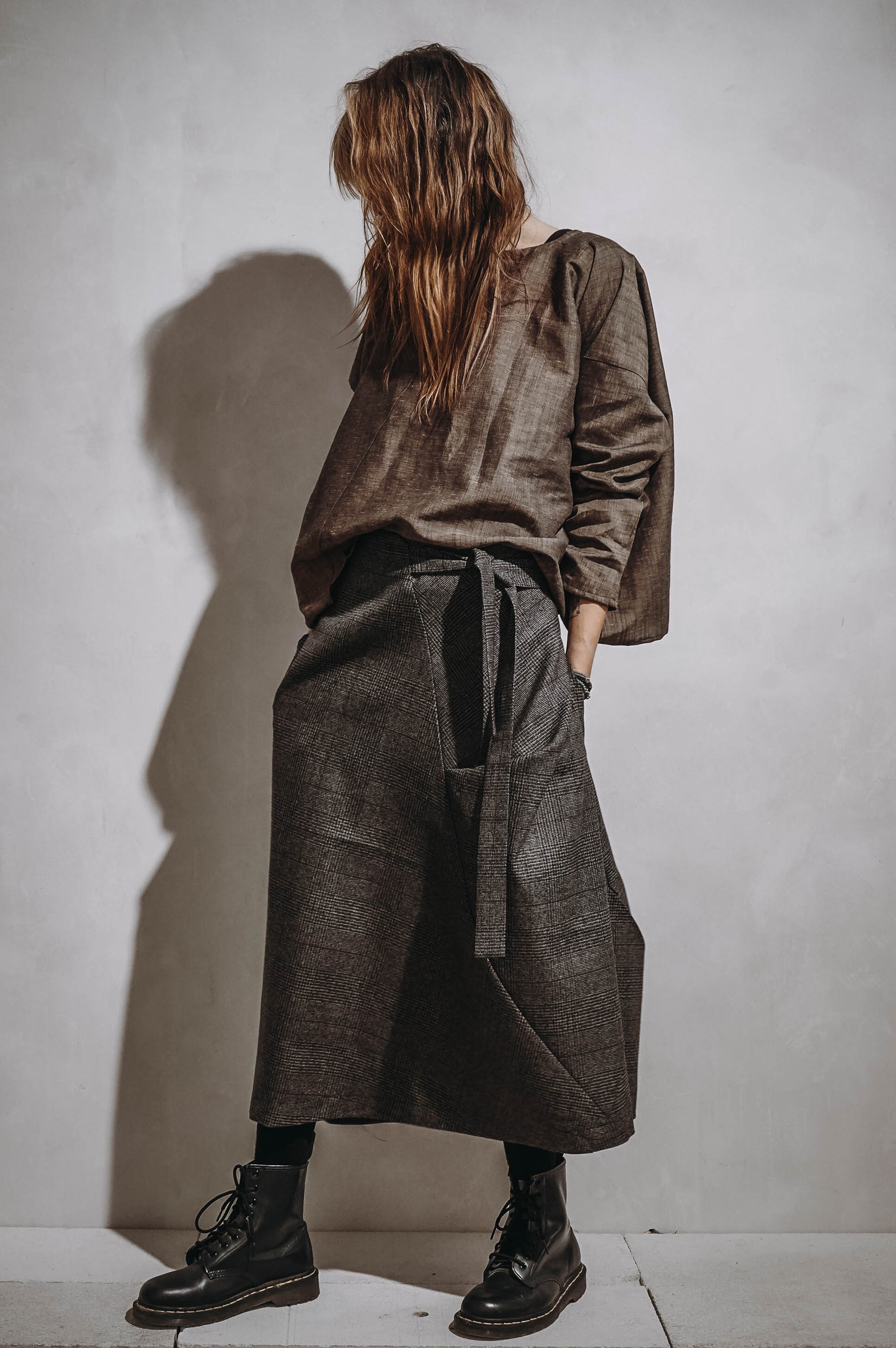 So she says wool skirt