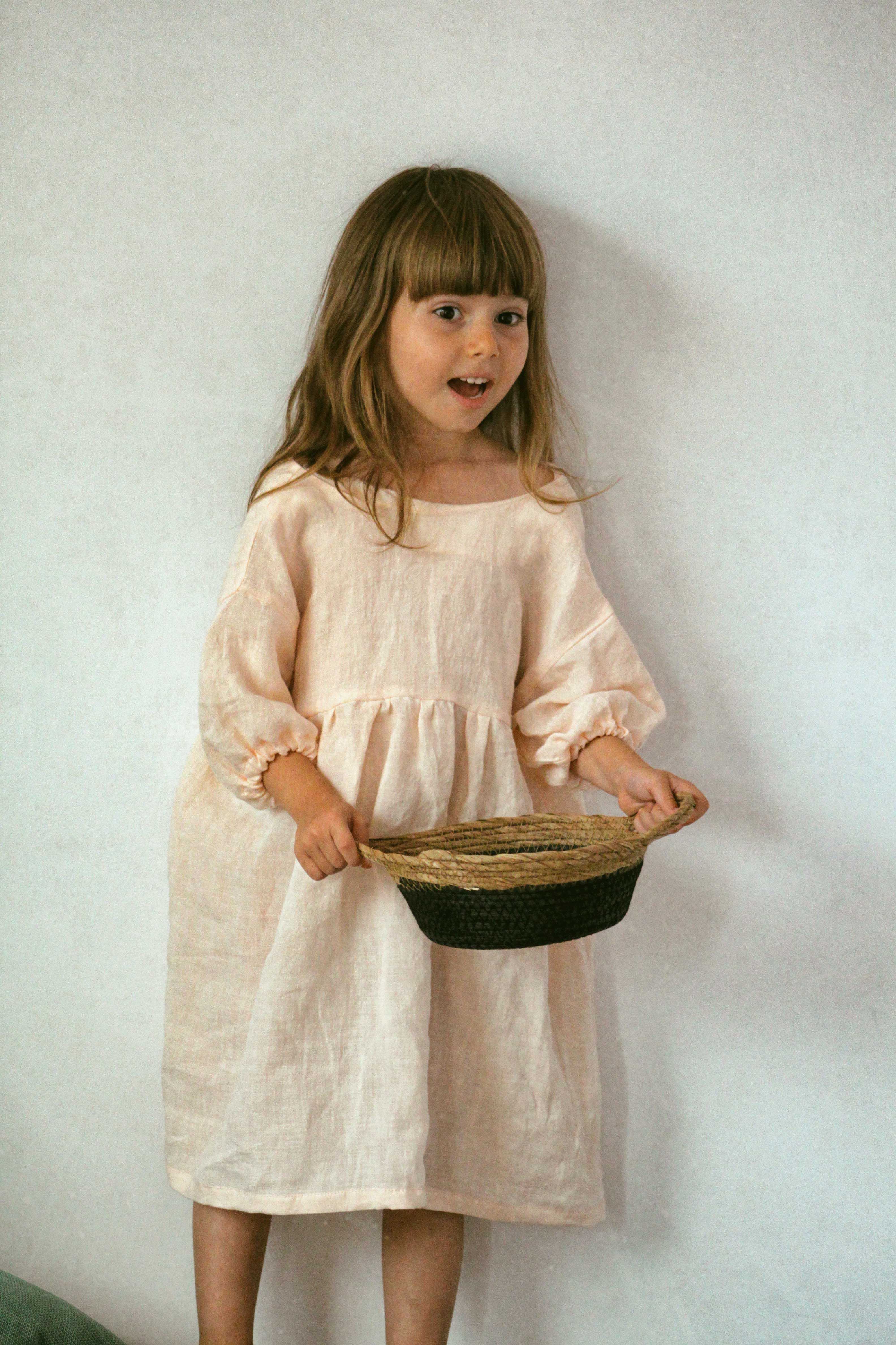 Dusty sand linen dress