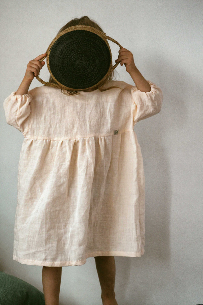 Dusty sand linen dress