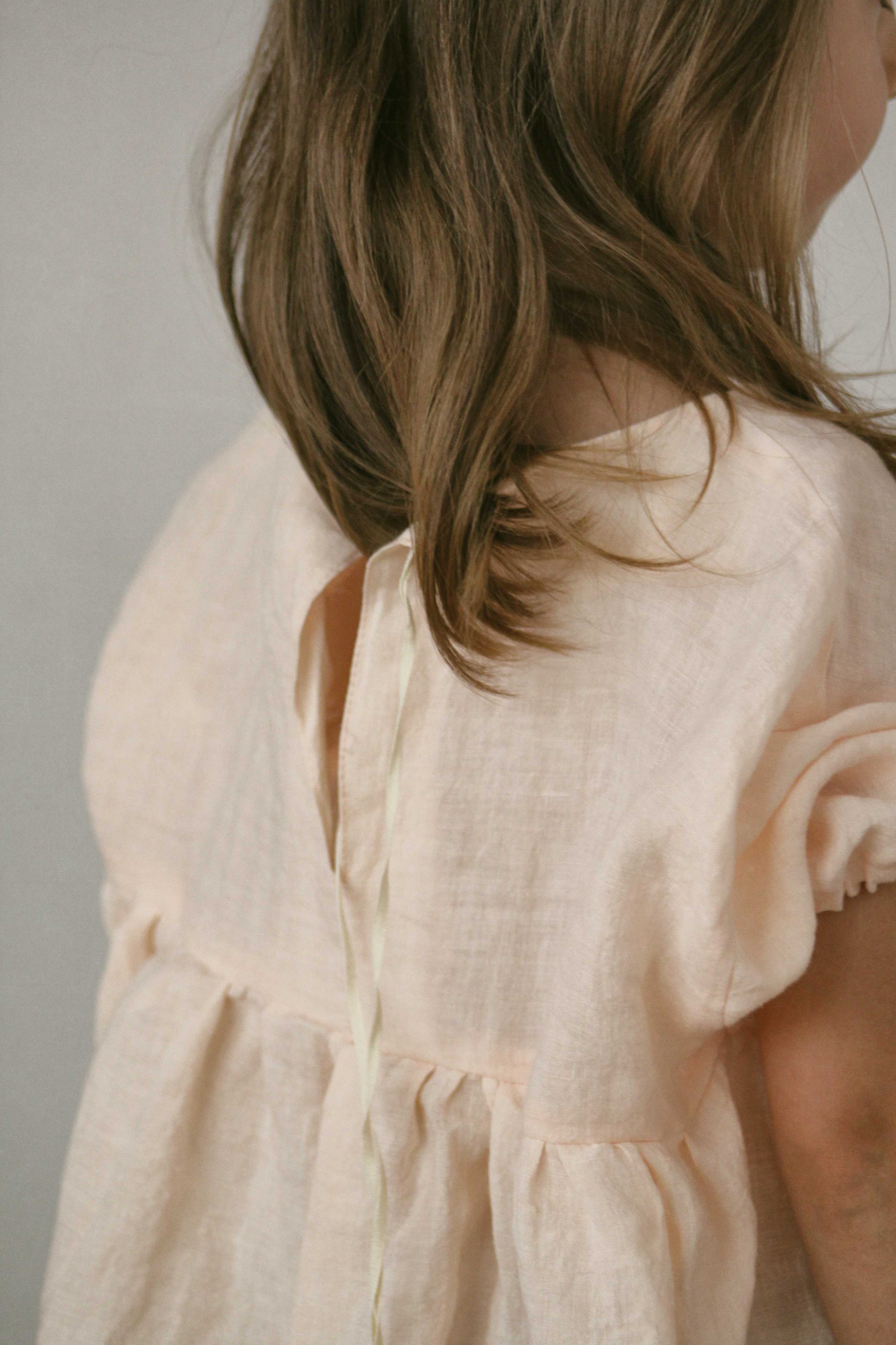 Dusty sand linen dress