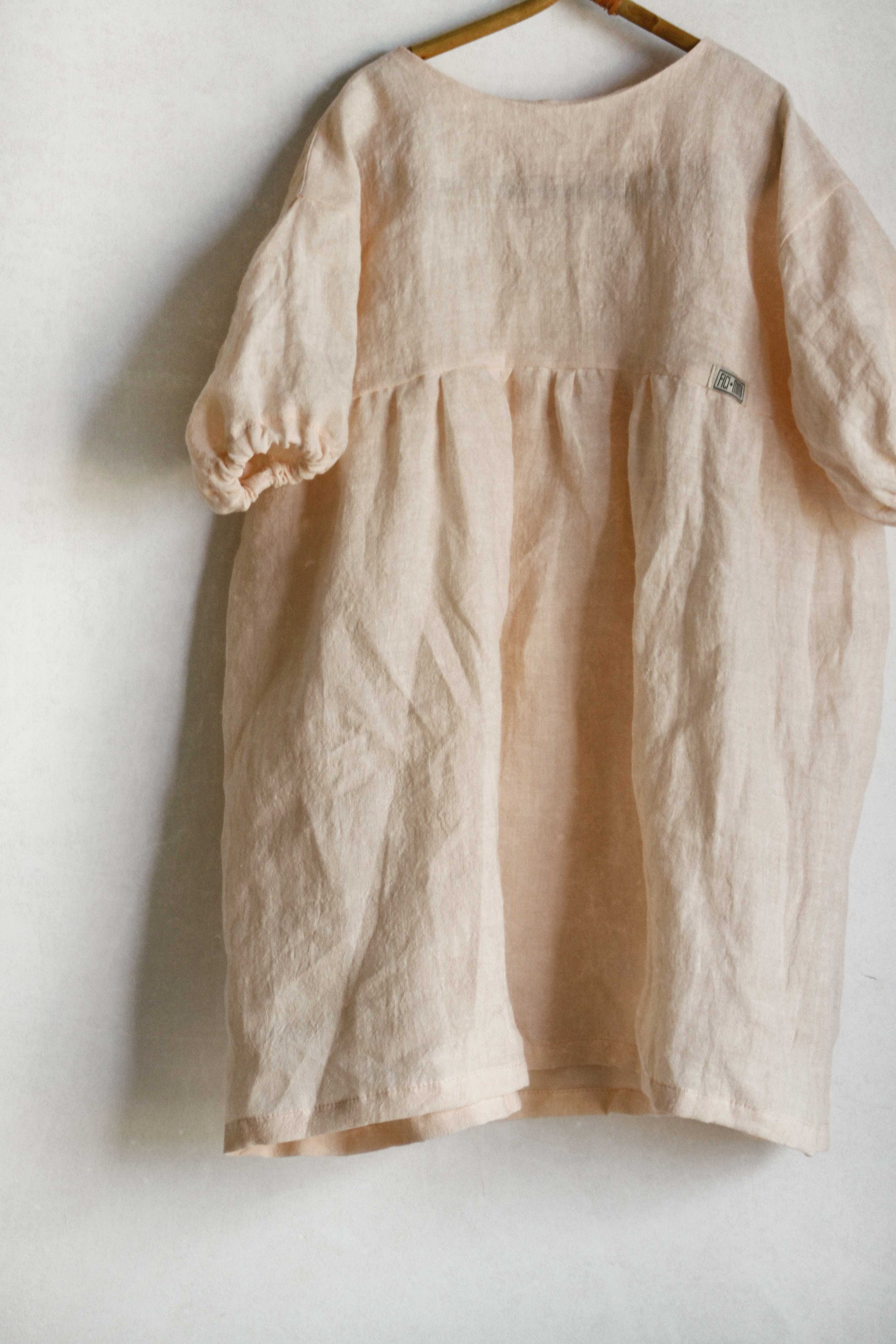 Dusty sand linen dress