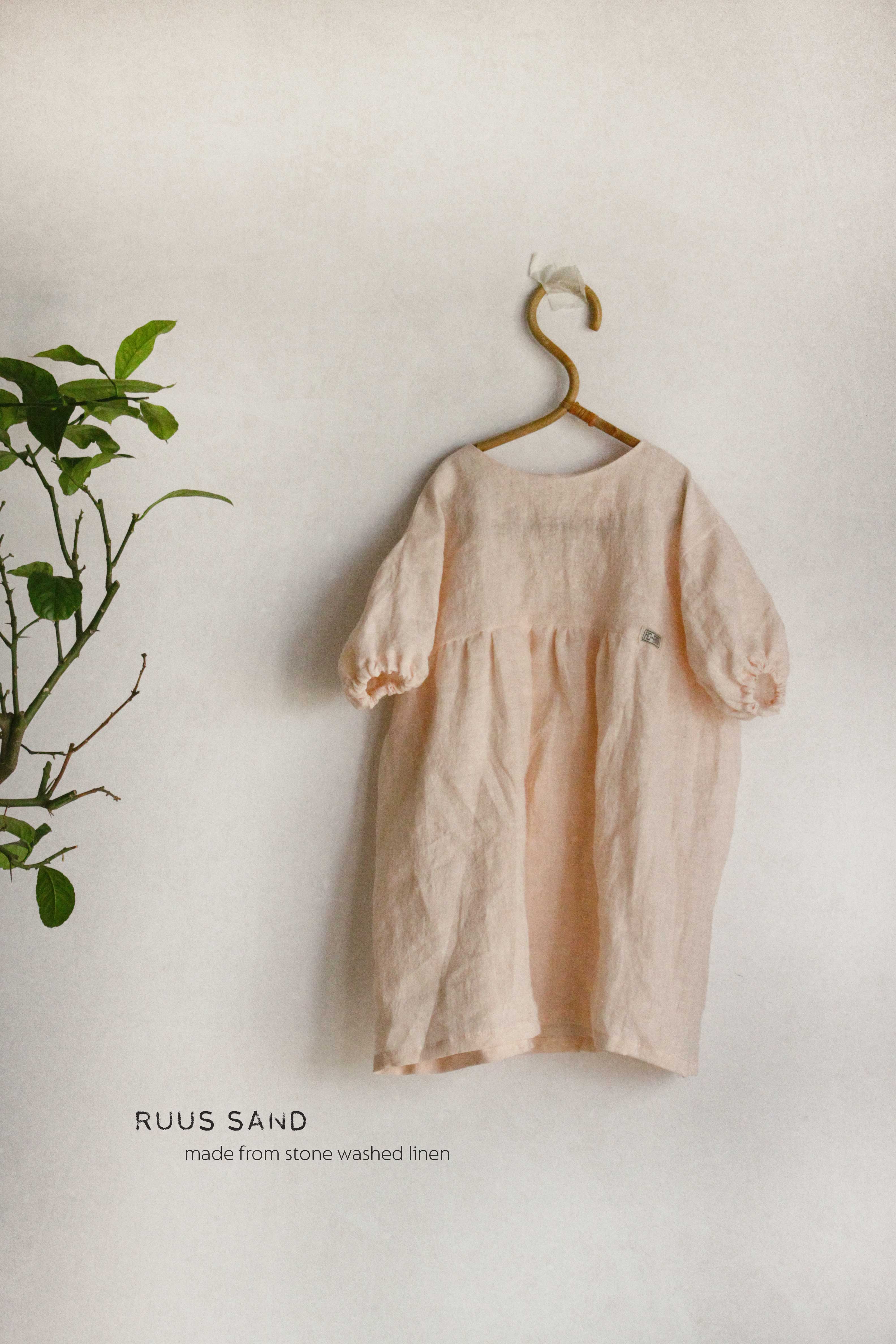 Dusty sand linen dress