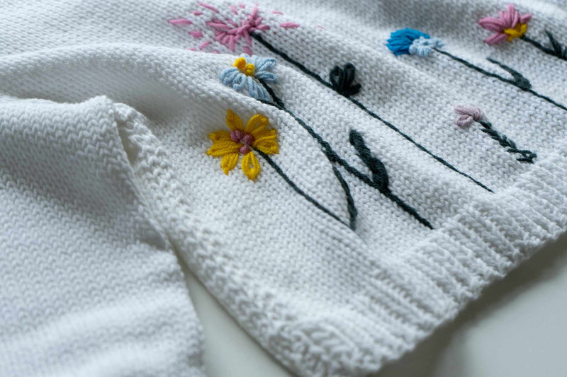 Secret garden hand knitted cotton sweater