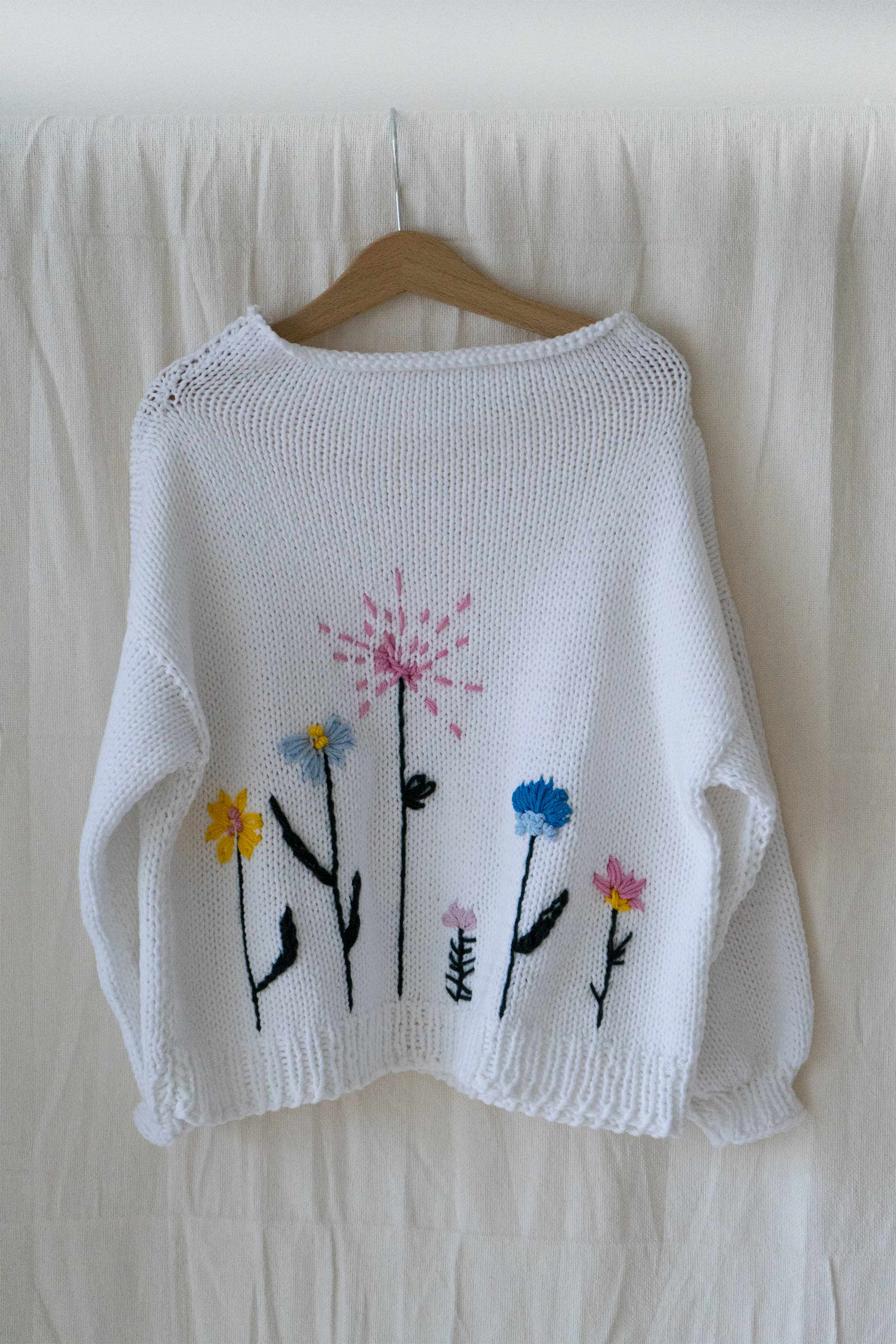 Secret garden hand knitted cotton sweater