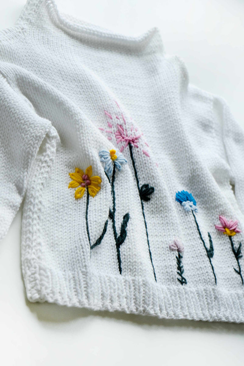Secret garden hand knitted cotton sweater