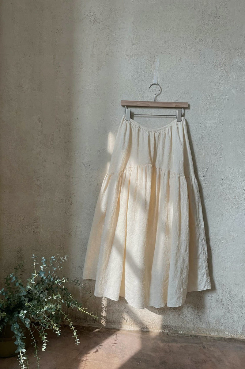 Charlotte Cotton Skirt (Ivory)